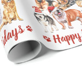 Happy HOWLidays Dog Lover Christmas Tree Hunde Geschenkpapier (Rolleneckpunkt)