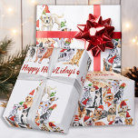 Happy HOWLidays Dog Lover Christmas Tree Hunde Geschenkpapier<br><div class="desc">Fügen Sie die letzte Touch zu Geschenken dieser Weihnachtszeit mit diesem niedlichen Weihnachtsbaumhund Papier in einem Aquarell-Design verpackt. Dieses Hundeliebhaber-Packpapier zeigt Hunde verschiedener Rassen in Weihnachtsmannmützen. Dieses Hundeschlittenpapier ist perfekt für Hundefreunde, Haustier- und Tierärzte, tierärztliche Betreuung, Haustierpflege, Hundegroßhändler und Haustier-Sitter. Besuchen Sie unsere Kollektion für passende Weihnachtskarten, Wohngestaltung und Geschenke....</div>