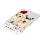 Happy Howlidays Dog Lover Holiday Weihnachten Foto Magnet (Linke Seite)