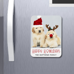 Happy Howlidays Dog Lover Holiday Weihnachten Foto Magnet
