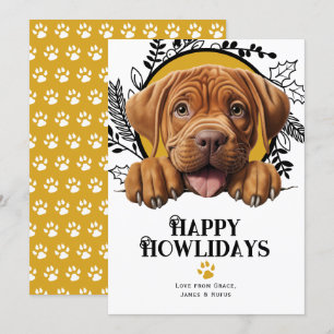 Happy Howlidays dogue de bordeaux Dog Feiertagskarte