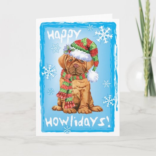 Happy Howlidays Dogue Feiertagskarte (Vorderseite)
