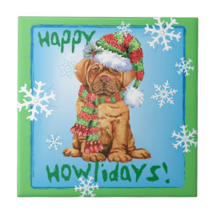 Happy Howlidays Dogue Fliese