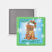 Happy Howlidays Dogue Magnet (Vorderseite/Rückseite)