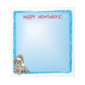Happy Howlidays Drahthaar Dackel Notizblock (Vorderseite)