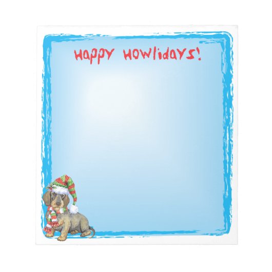 Happy Howlidays Drahthaar Dackel Notizblock (Vorderseite)