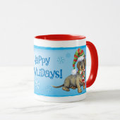 Happy Howlidays Drahthaar Dackel Tasse (VorderseiteRechts)