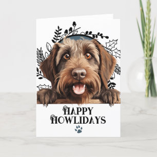 Happy Howlidays Drahthaar Pointing Griffon Dog Feiertagskarte