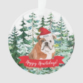 Happy Howlidays English Bulldog Hund Weihnachten Ornament (Vorderseite)