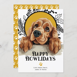 Happy Howlidays English Cocker Spaniel Feiertagskarte
