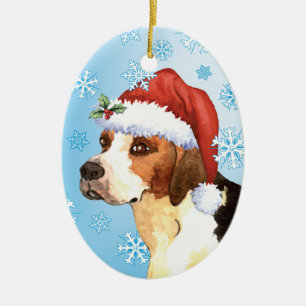 Happy Howlidays English Foxhound Keramikornament