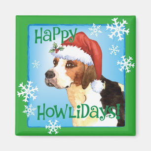 Happy Howlidays English Foxhound Magnet
