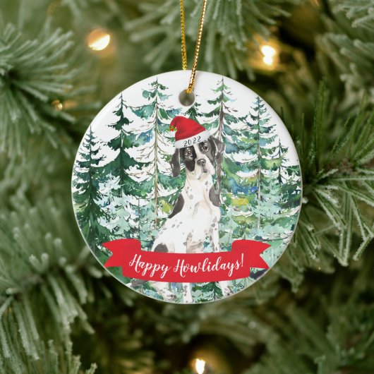 Happy Howlidays English Pointer Christmas Ornament (Baum)