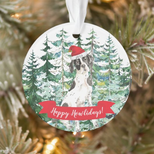 Happy Howlidays English Pointer Christmas Ornament (Baum)