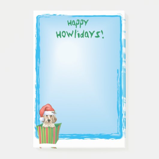 Happy Howlidays English Setter Post-it Klebezettel (Vorderseite)