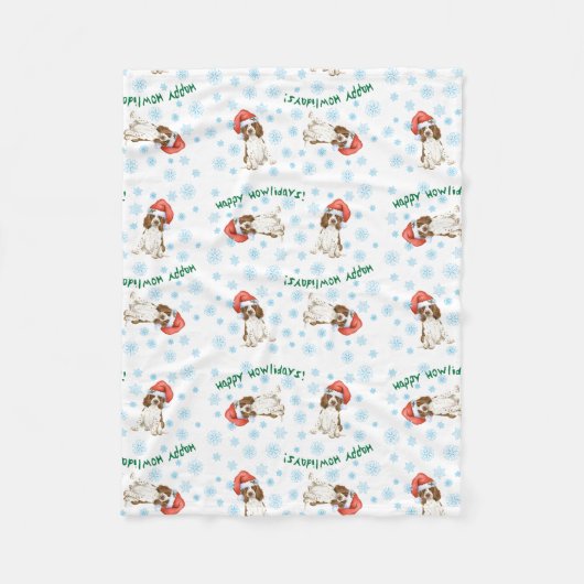 Happy Howlidays English Springer Fleece Blanket (Vorderseite)