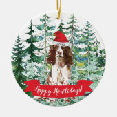 Happy Howlidays English Springer Spaniel Keramik Ornament (Vorne)