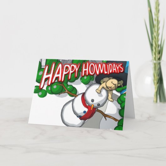 Happy Howlidays Feiertagskarte (Vorderseite)