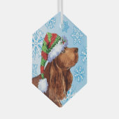 Happy Howlidays Field Spaniel Keramik Ornament (Vorderseite Rechts)