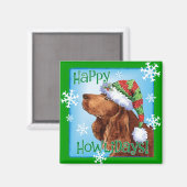 Happy Howlidays Field Spaniel Magnet (Vorderseite/Rückseite)