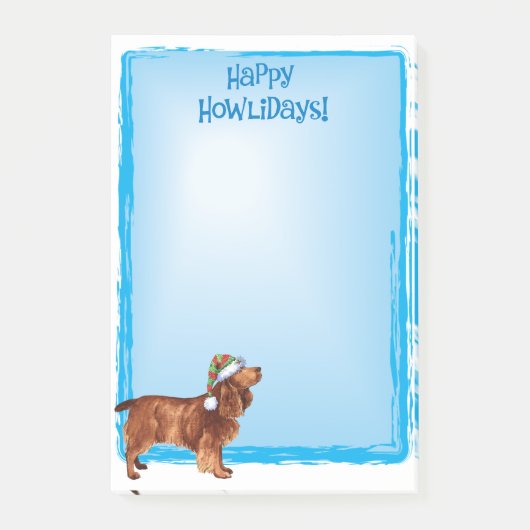 Happy Howlidays Field Spaniel Post-it Notes Klebezettel (Vorderseite)