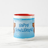 Happy Howlidays Field Spaniel Zwei-Tone-Tasse Zweifarbige Tasse (Mittel)