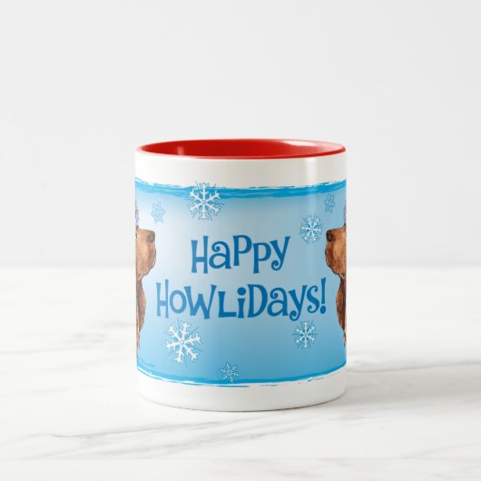 Happy Howlidays Field Spaniel Zwei-Tone-Tasse Zweifarbige Tasse (Mittel)