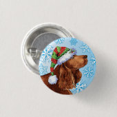 Happy Howlidays Field Spanier Pinback Button (Vorne & Hinten)