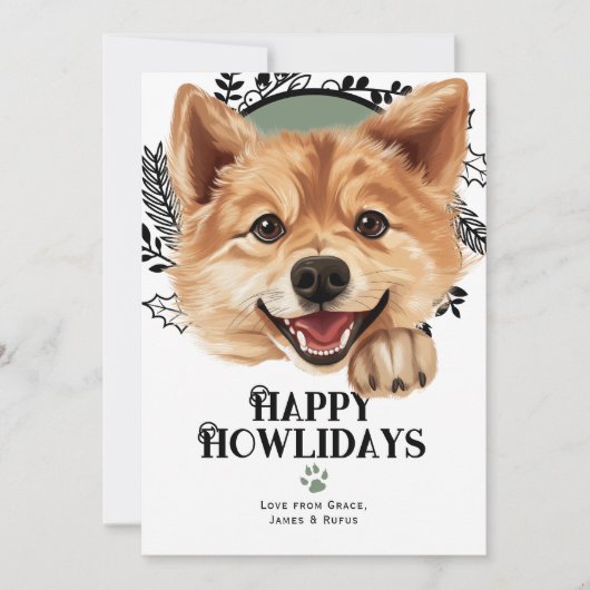 Happy Howlidays Finnischer Spitz Dog Weihnachten (Vorderseite)