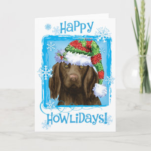 Happy Howlidays Flat-beschichtete Retriever Holida Feiertagskarte