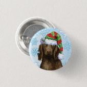 Happy Howlidays Flat-beschichteter Retriever Butto Button (Vorne & Hinten)