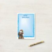Happy Howlidays Flat-beschichteter Retriever Post-it Klebezettel (Auf Schreibtisch)
