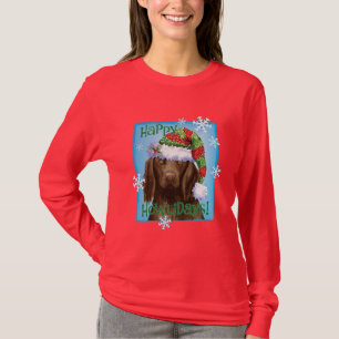 Happy Howlidays Flat-beschichteter Retriever T - S T-Shirt