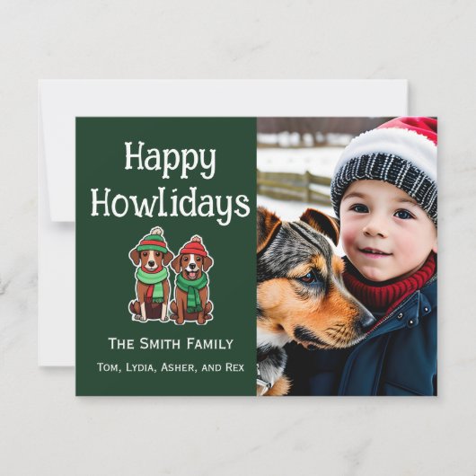 Happy Howlidays Flat Holiday Weihnachtskarte Feiertagskarte (Vorderseite)