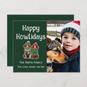 Happy Howlidays Flat Holiday Weihnachtskarte Feiertagskarte (Vorne/Hinten)