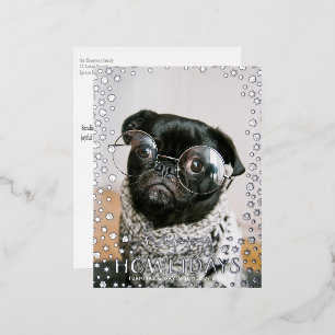 Happy Howlidays Foil Paw Print Dog Holiday Folien Feiertagspostkarte
