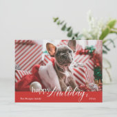 Happy Howlidays ⎢ Foto Holiday Card Feiertagskarte (Stehend Vorderseite)