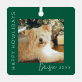 Happy Howlidays | Foto Weihnachtsbaum Ornament Aus Metall (Vorderseite)