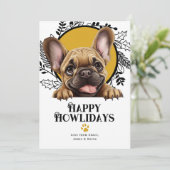 Happy Howlidays French Bulldog Dog Christmas Feiertagskarte (Stehend Vorderseite)