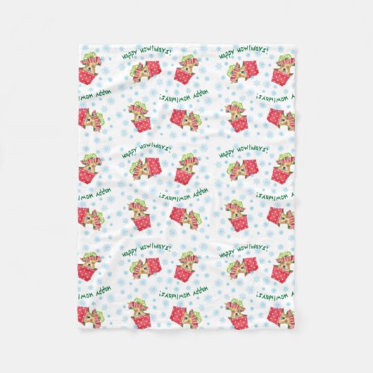 Happy Howlidays Frenchie Fleecedecke (Vorderseite)