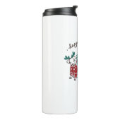 Happy Howlidays Funny Dog Weihnachtsgeschenk Thermosbecher (Nach links gedreht)