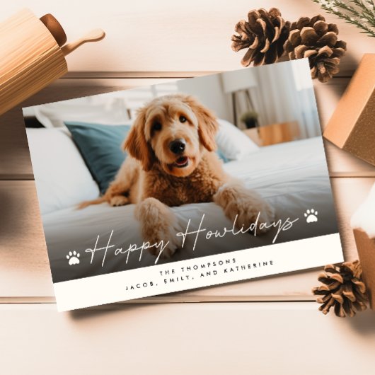 Happy Howlidays Funny Pet Hund Foto Weihnachten