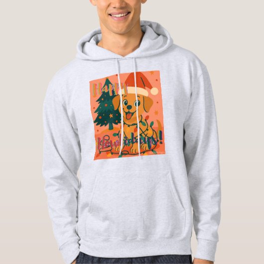 Happy Howlidays! Funny Santa Dog Hoodie (Vorderseite)