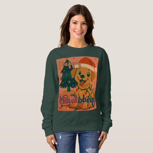 Happy Howlidays! Funny Santa Dog Sweatshirt (Vorne ganz)
