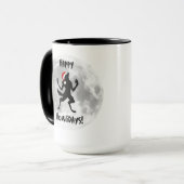 Happy Howlidays Funny Werewolf Tasse (Vorderseite Links)