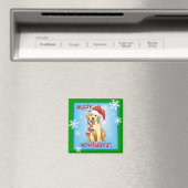 Happy Howlidays Gelbe Labrador Magnet (In Situ (Geschirrspüler))