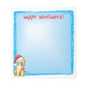 Happy Howlidays Gelbe Labrador Notizblock (Vorderseite)