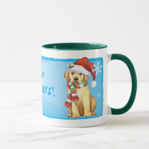 Happy Howlidays Gelbe Labrador Tasse