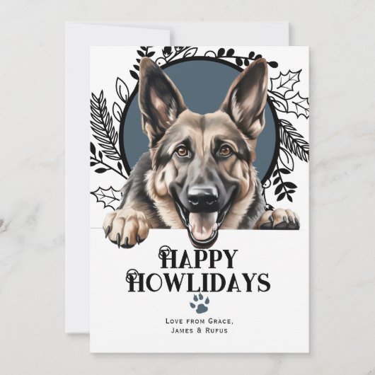 Happy Howlidays German Shepherd Dog Weihnachten (Vorderseite)