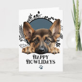 Happy Howlidays German Shepherd Dog Weihnachten (Vorderseite)